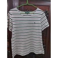 ราคา Portland เสื้อยืดลายทาง ปักสมอ สีม่วง size L (25304114928)
