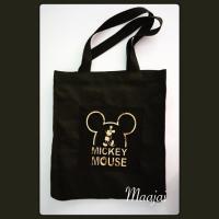 ราคา การเป๋าผ้าแคนวาสสีดำ ทรงกล่อง ลายนูนสีทอง ลายมิกกี้เมาส์ (1032871682)