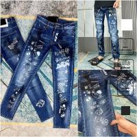 ราคา Dsq2 กางเกงยีนส์ผู้ชาย BLUE พร้อมจุดสีดํา - Dsquared2 Graffiti Painted Jeans Street Boy Style Hottrend 2024 (29988754816)