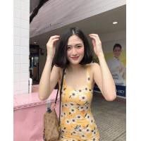 ราคา เดรสสายเดี่ยวลายดอกทานตะวันงานสีสันสดใสมากกก (4111429569)