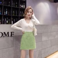 ราคา กระโปรงสั้นทรงสอบสีเขียว (XL) (8778201400)