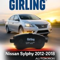 ราคา GIRLING ผ้าเบรค Nissan Sylphyปี 2012-2018 นิสสัน ซิลฟี่ ผ้าเบรคหน้า ผ้าเบรคหลัง (40715364820)
