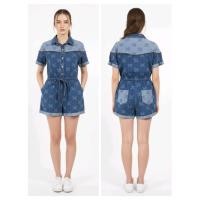 ราคา 277จั้มสูทยีนส์ จั้มขาสั้น size L ผ้าไม่ยืด (57953243362)