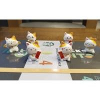 ราคา ตุ๊กตาแมวกวัก แมวนำโชค ตุ๊กตาติดหน้ารถ ตัวจิ๋วชุด6ตัว (23686067089)
