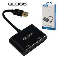 ราคา ตัวแปลงสัญญาณ USB เป็น VGA+HDMI 1080P GLINK GL-065 Video Adapter USB 3.0 TO VGA/HDMI (19590052907)
