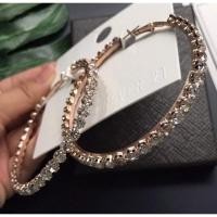 ราคา ต่างหูห่วงเพชร วงใหญ่ สีโรสโกลด์ ใส่ออกงานไฮโซมากๆๆ (2527079588)