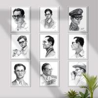 ราคา ภาพวาดรัชกาลที่ 9 ภาพวาดลายเส้นดินสอ (ภาพพิมพ์ดิจิตอล ปริ้นท์เลเซอร์ บนกระดาษร้อยปอนด์) สวยเหมือนภาพวาดจริงๆ set 2 (4858968842)