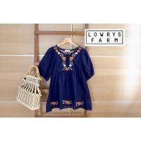 ราคา mini dress Lowrys farm งานแบรนด์ญี่ปุ่น สีน้ำเงินเข้ม ปักแน่นๆ น่ารักมาก (11690100300)