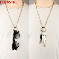 ราคา LUNASYNC ที่ใส่แว่นตาสร้อยคอ, สายคล้องคอแฟชั่นแว่นตาสายคล้องโซ่, อุปกรณ์แว่นตาโซ่ห่วงแขวนแหวน Anti-Lost ผู้ถือโซ่แว่นตาผู้ชายอุปกรณ์เสริม (56455108730)