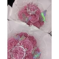 ราคา ดอกกุหลาบริบบิ้นสีชมพู 7ดอก ใช้ได้ทุกเทศกาล (45704106808)