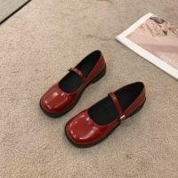 ราคา รองเท้าคัชชู แมรี่เจนสีแดง สไตล์เกาหลีสุดฮิต (27065399246)