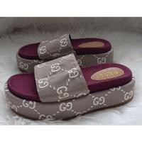 ราคา ไซส์ 38 รองเท้าแบรนด์เนมมือสอง แตะกุชชี่ส้นตึก GG sandals (15792237188)