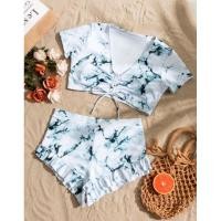 ราคา NEW//ชุดว่ายน้ำทูพีซลายหินอ่อน (3021494232)