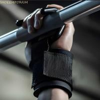 ราคา SHOEEMPORIUM 1 PC/คู่ยกน้ําหนัก Grip Hook, Pull-up ปรับเสริม Power Wrist Guard,พร้อมตะขอลื่นเสริมตะขอเหล็ก Grips สายคล้องดัมเบล (40178456883)