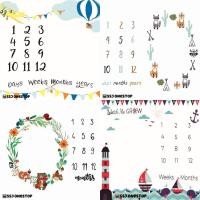 ราคา ทารกแรกเกิดการเจริญเติบโตรายเดือน Milestone ผ้าห่มการถ่ายภาพ Props ผ้าพื้นหลัง Commemorate พรม (56504601828)