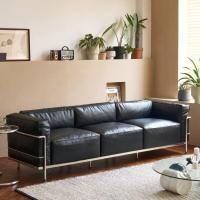 ราคา หนังแท้ Bauhaus lc3Sofa โซฟา สแตนเลส ห้องนั่งเล่นสไตล์วินเทจ โซฟาเดี่ยว (49053390254)