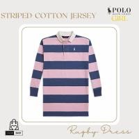 ราคา [New_ของแท้%_พร้อมส่ง]_Polo Ralph Lauren-Girl-Rugby Dress คอปก แขนยาว ลายขวางชมพูกรมท่า (45101073293)