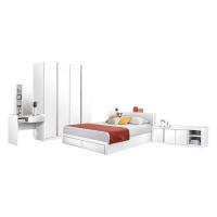 ราคา Koncept Furniture ชุดห้องนอน ขนาด 6 ฟุต รุ่น Melda ตู้ 160 พร้อมชั้นวางทีวี สีขาว แบรนด์ KONCEPT FURNITURE (25957984194)