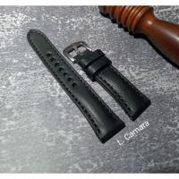 ราคา สายนาฬิกาหนังแท้ ฟอกฝาดอิตาลี สีดำ ด้ายดำ Watch Straps (ร้านไทย) (24866105576)
