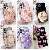 ราคา สําหรับ Infinix Smart 9 X6532 ใหม่ Elegant Floral Cat Painting Casing Infinix Smart9 Black Silicone Soft Phone Case (26542904614)