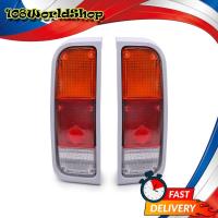 ราคา ชุด ไฟท้าย ข้างซ้าย+ขวา พร้อมหลอดไฟ + ขั้วไฟ Lh+Rh ขอบเทา 2 ชิ้น Toyota Hilux RN20 RN25 Pick UP ปี1974 - 1978 (5487197864)
