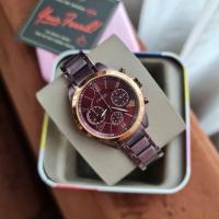 ราคา Fossil Modern Courier Midsize Chronograph Wine Stainless Steel Watch (29924784918)
