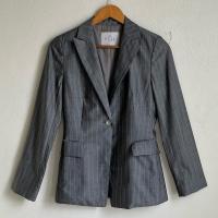 ราคา เสื้อสูทเบลเซอร์ผู้หญิง (blazer) สีเทา ลายทาง แบรนด์ ELLE แท้ Size S (26160623258)
