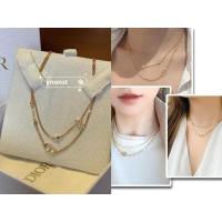 ราคา ของแท้ 23 สร้อยคอ Dior ใหม่สองชั้นห้าเหลี่ยมดาวผู้หญิงตัวอักษรซีดีฝังโซ่ไหปลาร้า (23262146963)