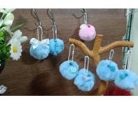 ราคา พวงกุญแจปอม#DIY คละแบบ ขนนุ่มๆสีฟ้า (55900361609)