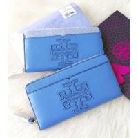 ราคา TORY BURCH Harper Leather Zip Continental Wallet Montego blue (26834624240)