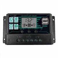 ราคา 12V/24V 10A-100A LCD Solar Controller Dual USB DC Port Current Solar Charge Cotroller (40768235320)
