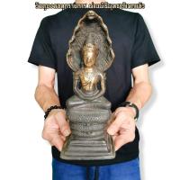 ราคา พระพุทธรูปนาคปรก เนื้อโลหะสำริด ศิลปะสมัยพระเจ้าชัยวรมัน หน้าตักประมาณ 3 นิ้ว ความสูง 20 เซนติเมตร งดงามและศักดิ์สิทธิ์ม (20632225363)