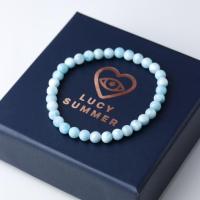 ราคา LUCY SUMMER กำไลหินแท้ Larimar ขนาด 5.5 mm. ลาริมาร์ (Premium AAAAAAA) กำไลหินแท้ รับประกันหินแท้ (49002431910)