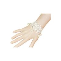 ราคา TANITTgems Vintage White Pearls French Lace Bridal Bracelet#833 (453203601)