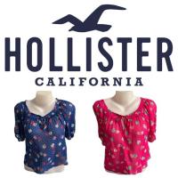 ราคา Hollister เสื้อชีฟองผ้าบางเอวลอย (ญ/2) สีกรมท่า/ชมพู ลายดอกไม้ ของแท้ (1360479754)