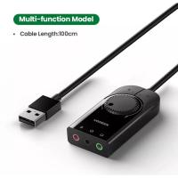 ราคา UGREEN-50599 SoundCard USB Audio Interface External 3.5 mm Mic, หูฟัง, Audio อะแดปเตอร์ soundcard (23786670525)