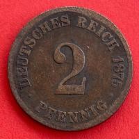 ราคา เหรียญเยอรมันสมัยจักรวรรดิเยอรมัน German Empire 2 pfennig ปี 1875 เหรียญ​ต่างประเทศ (16692837685)