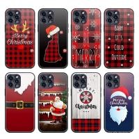 ราคา เคสโทรศัพท์ลายคริสต์มาสสีแดงสีดําลายซานตาคลอสเหมาะสําหรับiPhone 11 17 15 12 14 16 13 PRO MAX 16 PRO 15 PLUS 17 Air 13 PROMAXตัวป้องกันหน้าจอฟรีกันกระแทกQP5L (44427585683)