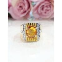 ราคา แหวนบุษราคัมล้อมเพชรสุเหรู (9770094201)