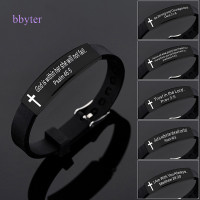 ราคา สร้อยข้อมือซิลิโคน ไทเทเนียมแกะสลักไม้กางเขนพระเยซู พระคัมภีร์ไบเบิล ศาสนาคริสต์ (14253926963)
