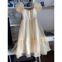 ราคา งานป้าย Widelia @ real เดรสเจ้าหญิงลายสก็อตสีเหลืองยาว (22517203230)