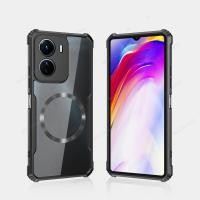 ราคา เคสโทรศัพท์แม่เหล็กสําหรับVivo Y16 Y02S Y 16 02S vivoY16 V2204 V2214 vivoY02S V2203 ไร้สายชาร์จปลอกอะคริลิคโปร่งใสปกหลังขอบนุ่มTPUกันกระแทกFunda (47103986459)