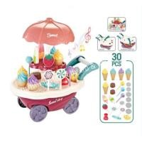 ราคา รถเข็นไอศครีม ชุดรถขายไอติม พร้อมอุปกรณ์ 30 ชิ้น ชั้นบนหมุนได้ 360 องศา ของล่นเด็ก มีเสียง มีไฟ No.668-91 (24354672151)