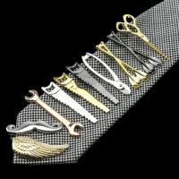 ราคา 1 Piece Chrome Stainless Tie Clips Scissors Shovel Wrench Scissors Saw Shape Metal Tie Clip for Men Necktie Clips Pin Me (28393922292)