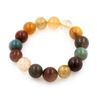 ราคา กำไล สร้อยข้อมือ หินมงคล " ไหม 5 สี " ขนาด 12 มิล หินแท้ พร้อมส่ง!! (4531485204)