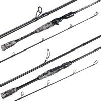 ราคา Sougayilang 2Sections Baitcasting Fishing Rod 1.8m/2.1m Carbon Fiber Spinning Rod EVA Handle Lure RodBassFreshwaterFish (51903071668)