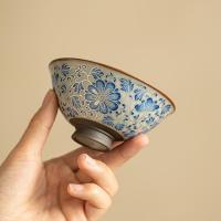 ราคา โบราณสีฟ้าสีขาวเซรามิกถ้วยชาถ้วยโทถ้วยเดียวถ้วยชาชามชากังฟูชุดน้ําชาเงินผ้าไหมถ้วยบิดโลตัสถ้วยชาชุด1.18 (45204298459)