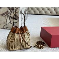 ราคา Valentino Valentino Valentino Drawstring Leather Portable One-Shoulder Cross-Body Willow Nail Cross-Body Bag Bucket Bag (50455395444)