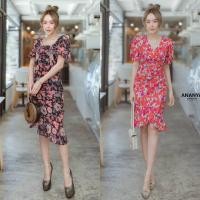 ราคา (สีดำเพิ่มไซส์) เดรสสั้น เดรสลายดอก ดีไซน์สวยเก๋ งานป้าย ananya (20337332091)