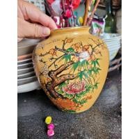 ราคา แจกัน Kutani สีทองทาสีไก่ฟ้าข้างสี่ดอกญี่ปุ่นล้ําค่า (43927626972)